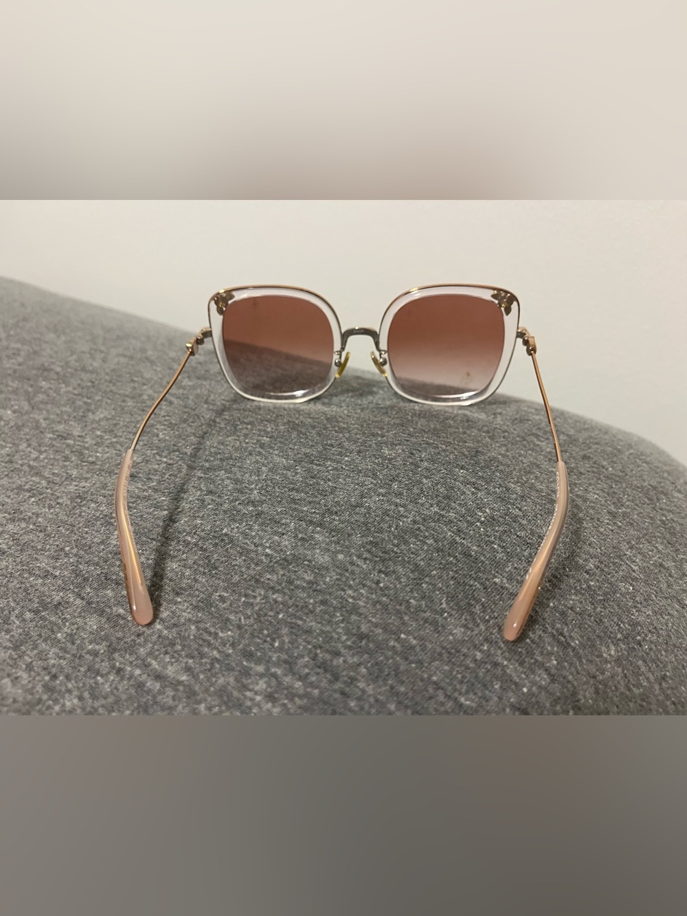 Coach Clear-Pink Frame Sunglasses with Brown Gradient Lenses - Picture 3 of 6